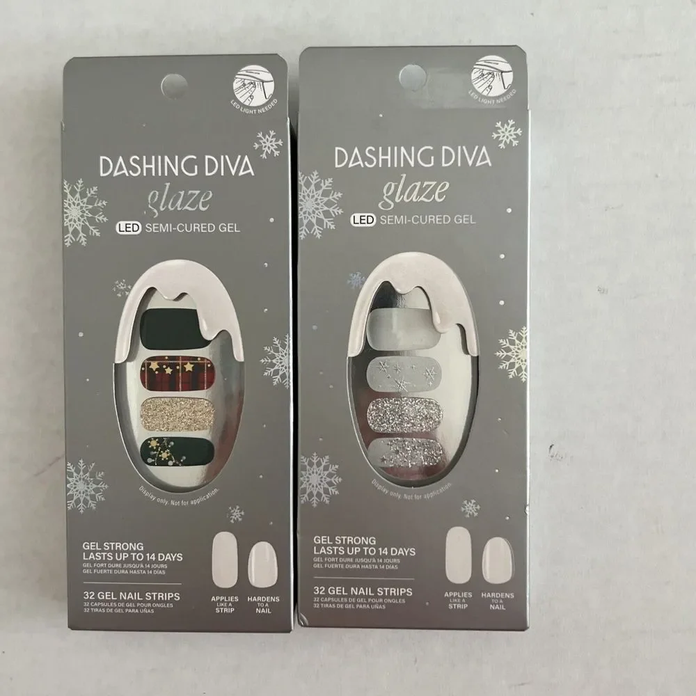 Lot Of‎ 2 Dashing Diva Semi Cured Gel Each Box 32 Nails